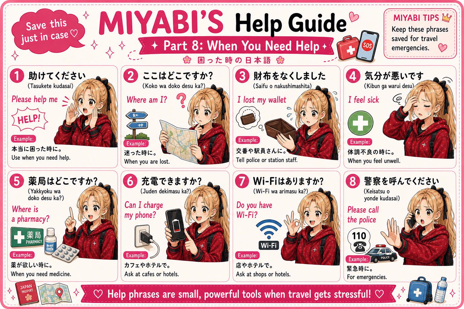 日本旅行中のトラブルや緊急時に役立つカード 1