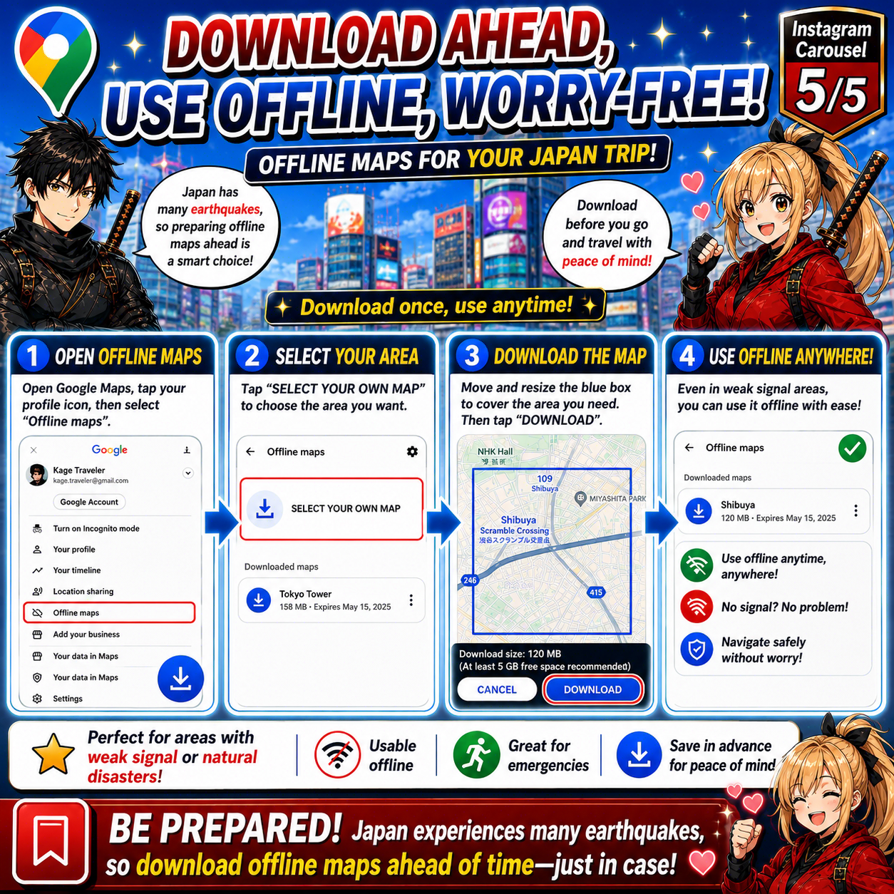 English cards for navigation and Google Maps in Japan 5