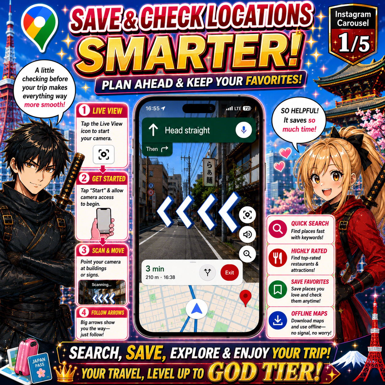 English cards for navigation and Google Maps in Japan 1