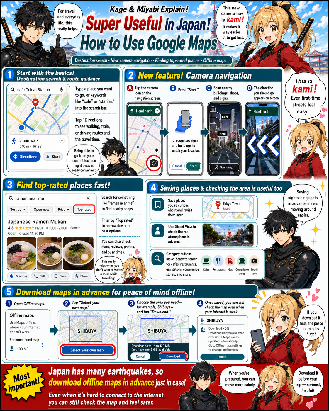 English cards for navigation and Google Maps in Japan 6