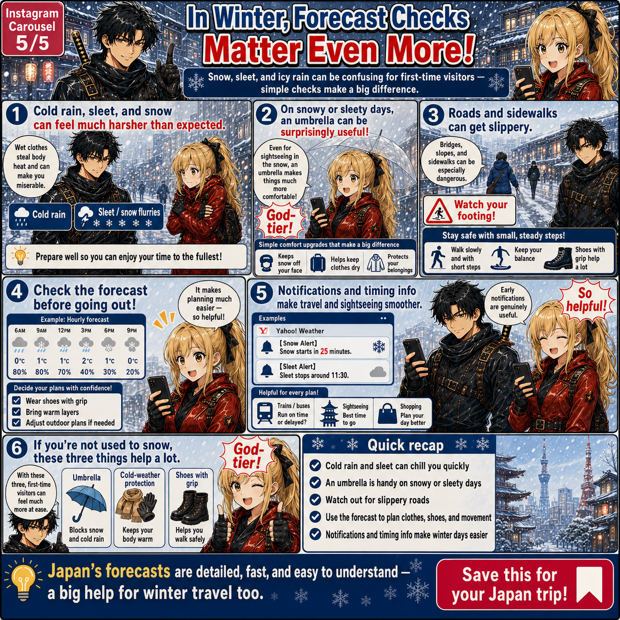English cards about Japanese weather and travel safety 5