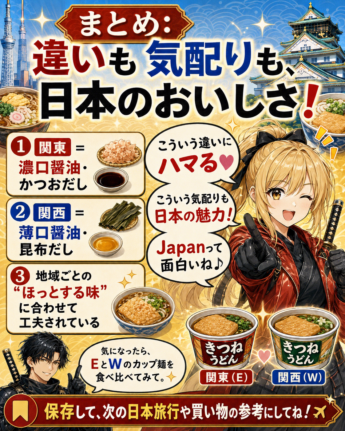 日本の地域による食文化の違いを紹介するカード 1