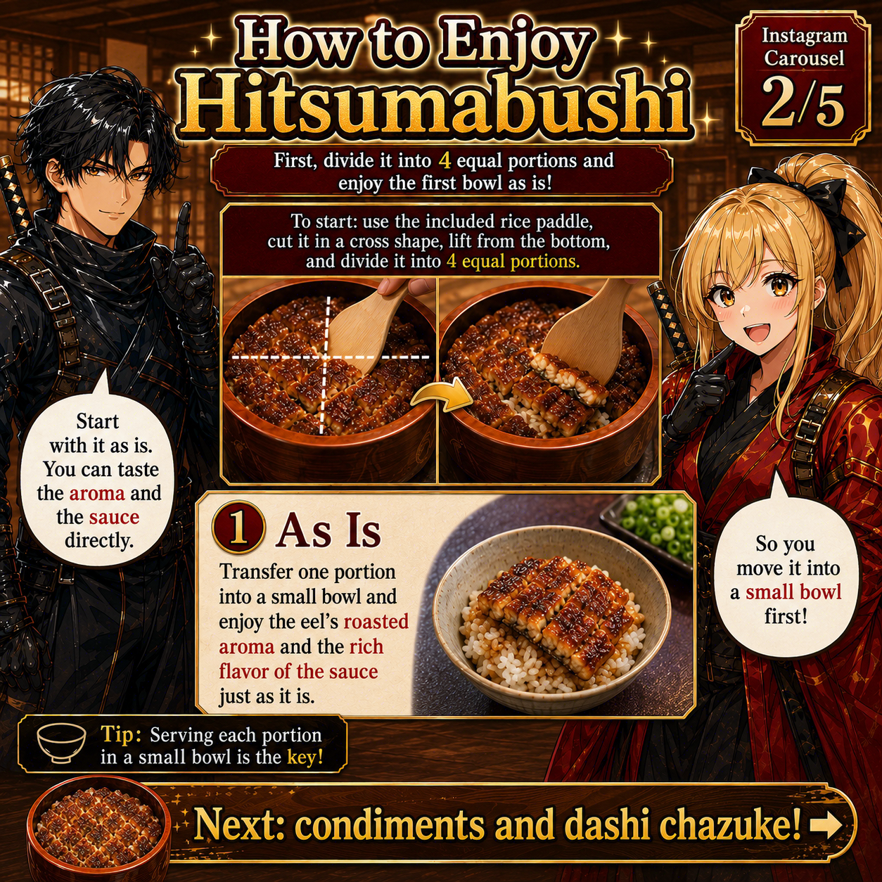 English manga cards about Japanese food culture 2