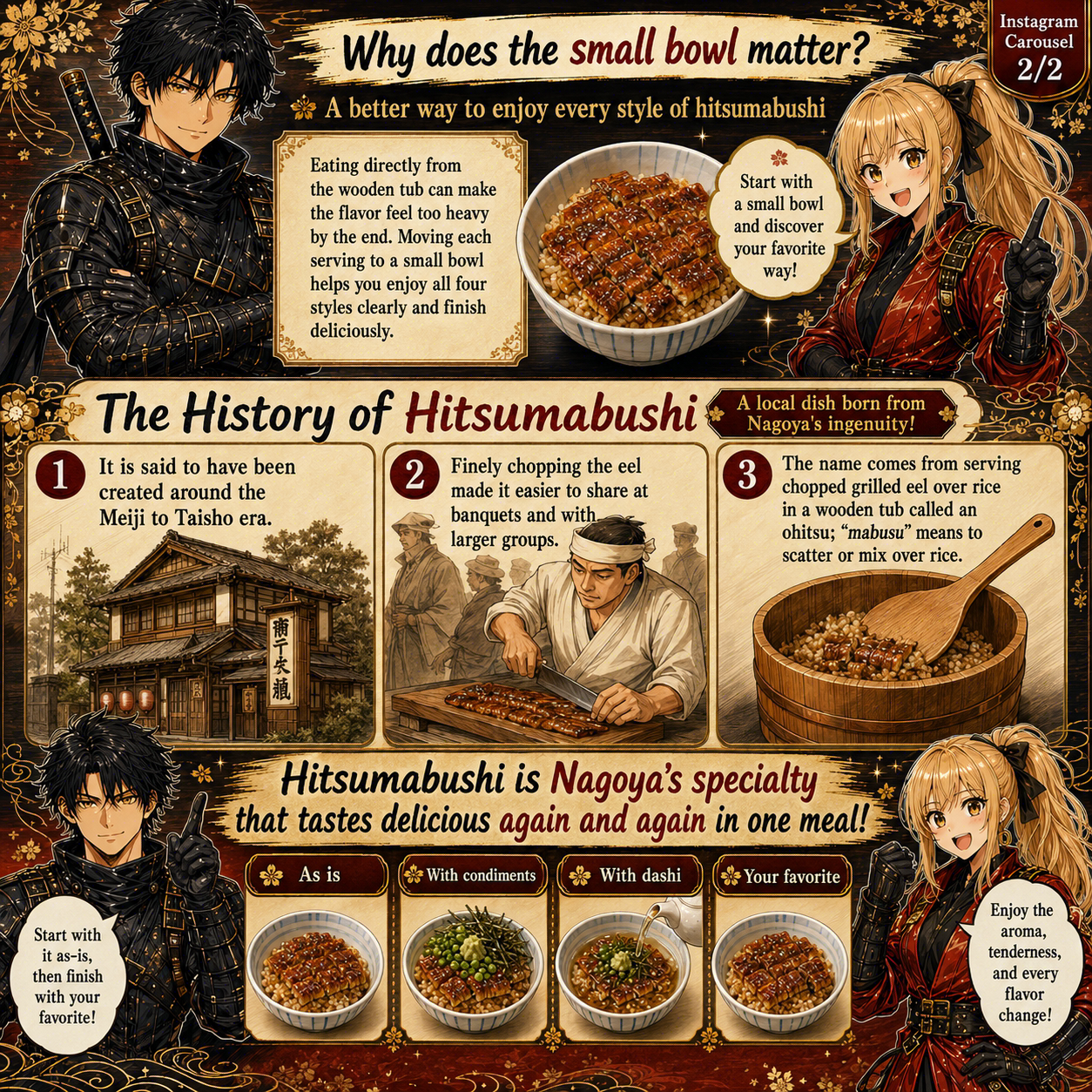 English manga cards about Japanese food culture 4