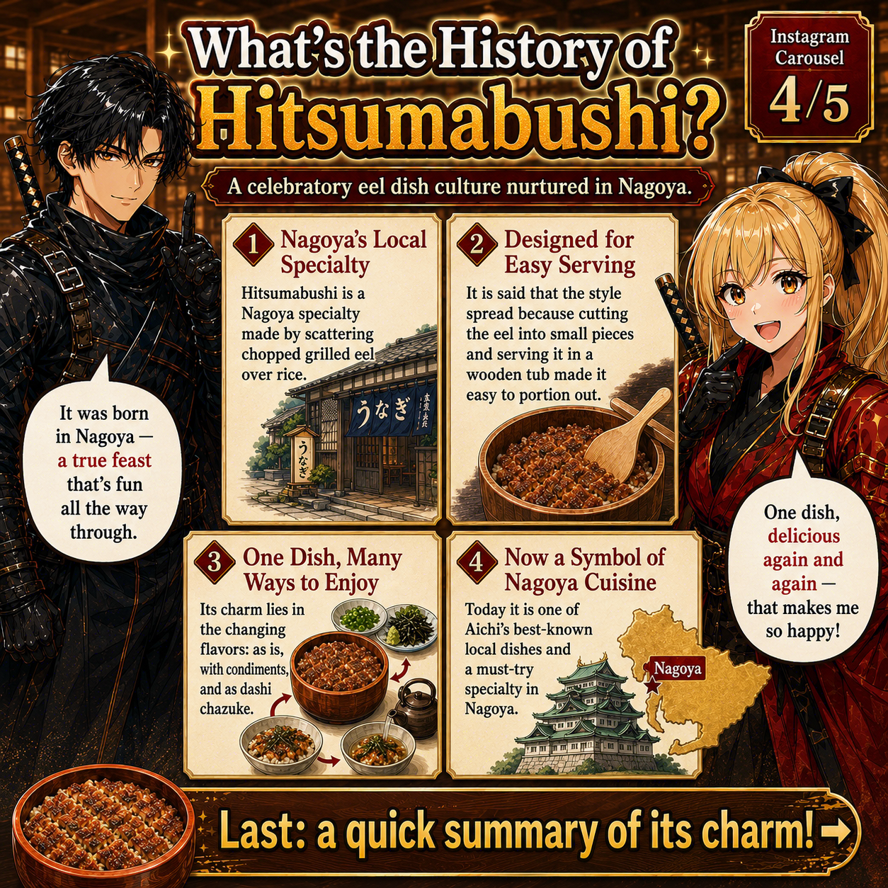 English manga cards about Japanese food culture 5